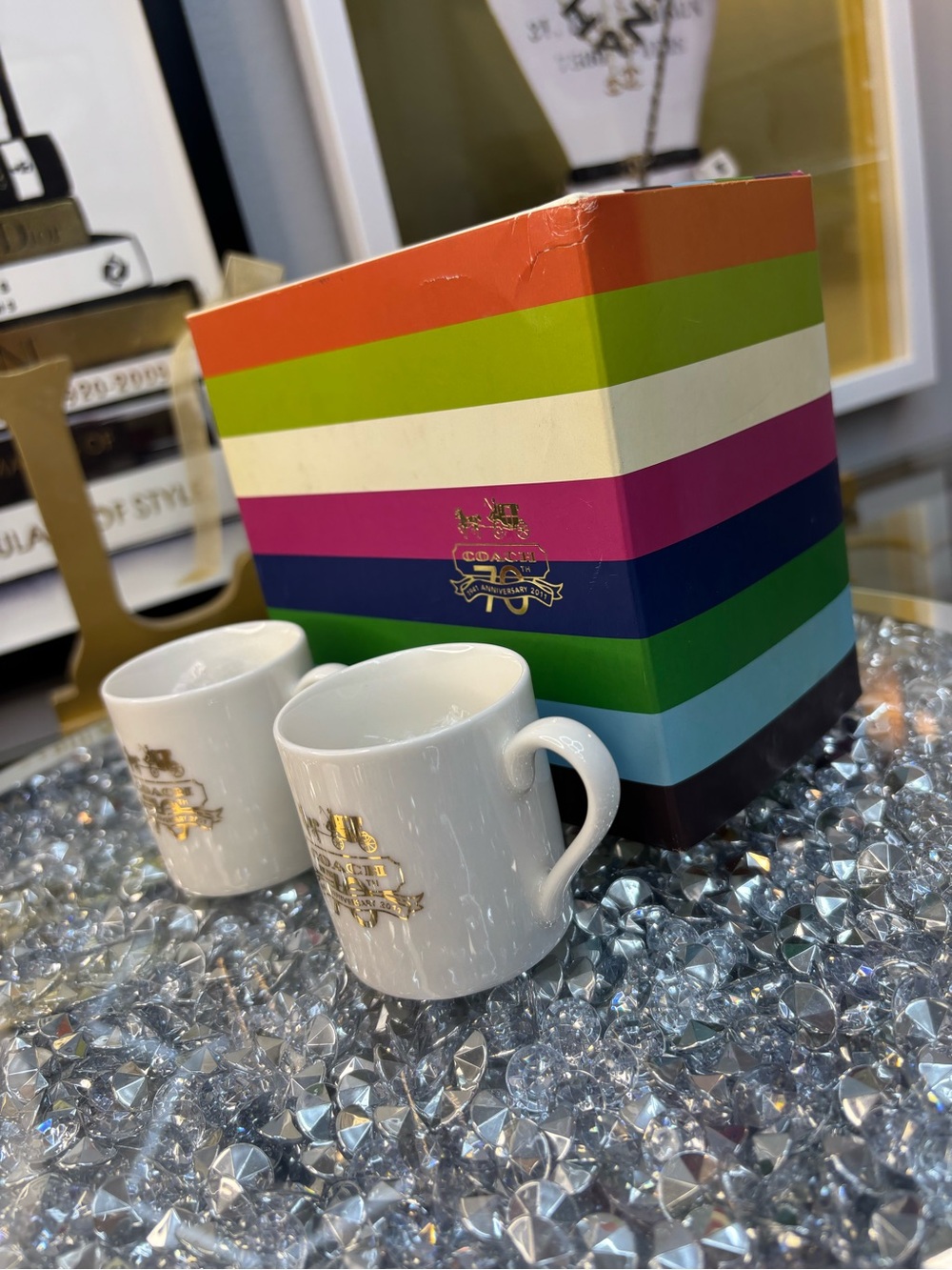 Coach 70th Anniversary Signature Gift Box Mug Set NIB - Picture 11 of 12